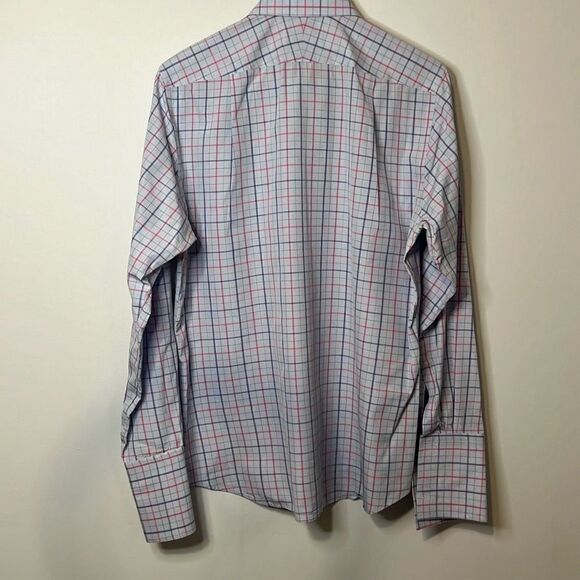 Charles Tyrwhitt Men’s Dress Shirt Slim Fit 16|35 Large Blue & Red Plaid Pattern - Picture 5 of 8